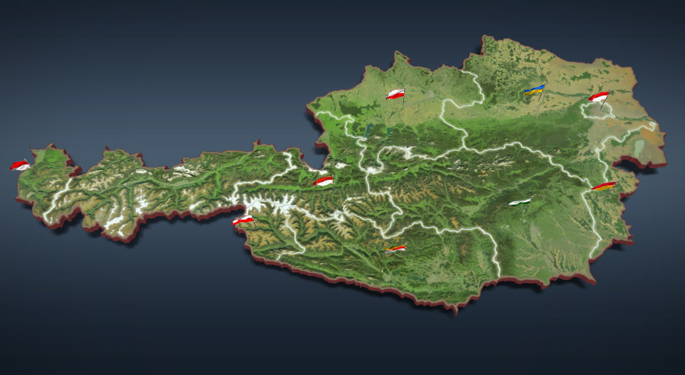 الخريطة الإدارية للنمسا