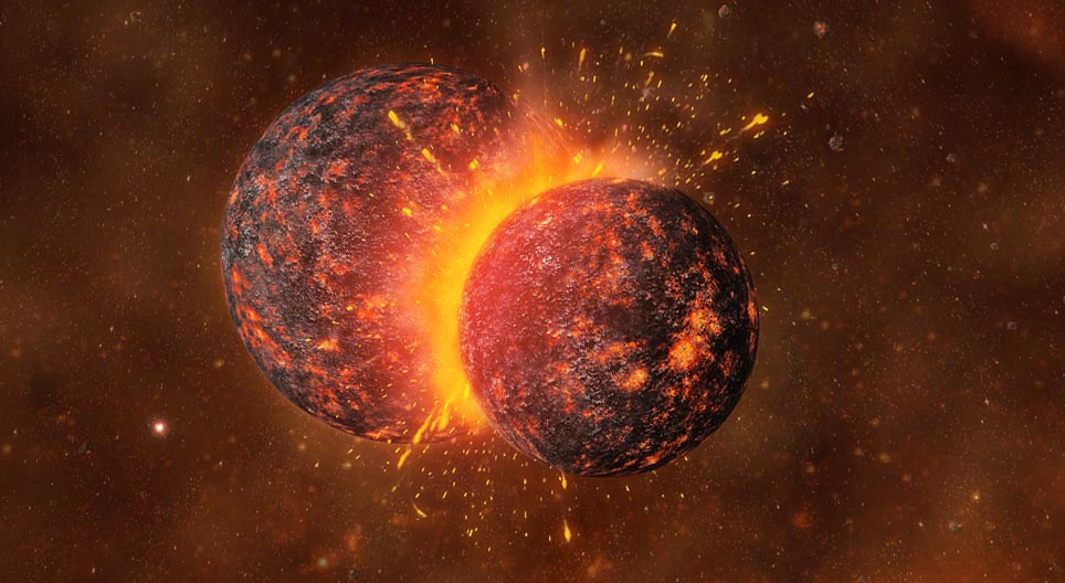 تشكل الأرض و القمر