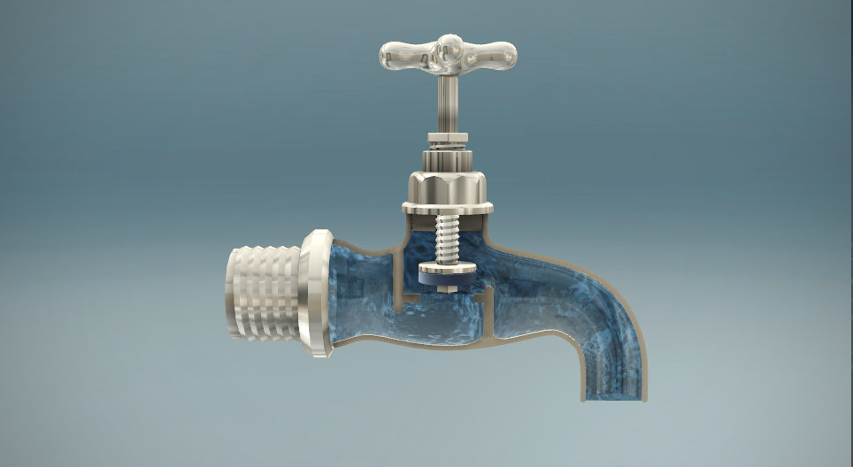 كيف يعمل صنبور الماء؟