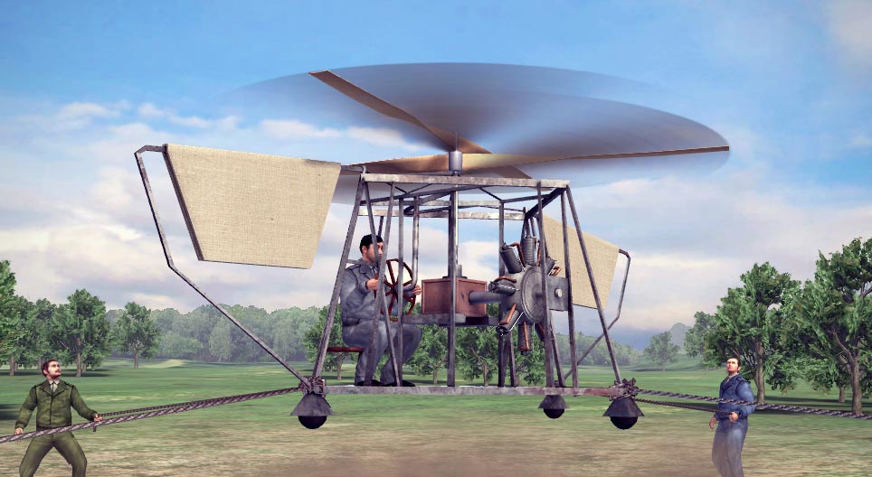 تجربة الطائرة المروحية، أوسكار أسبوس، 1928 م