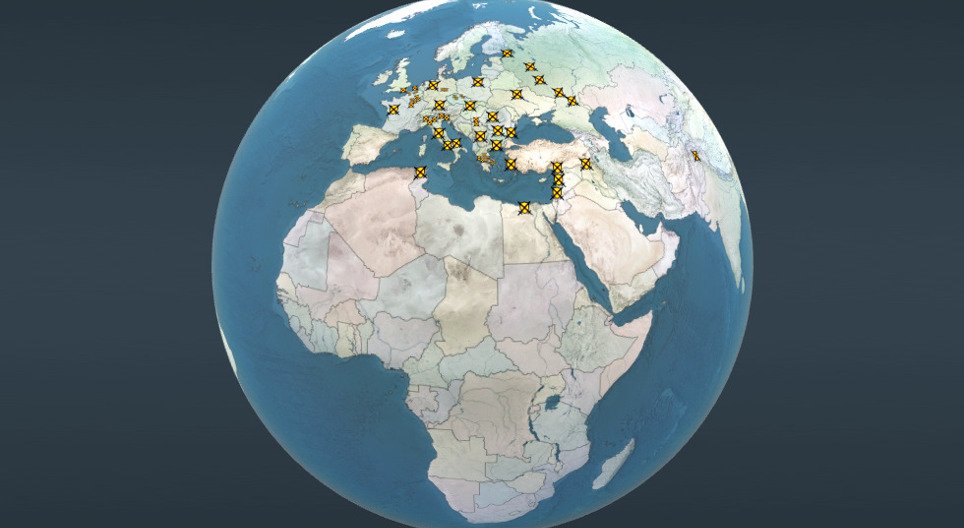 الطبوغرافيا التاريخية، معارك، التاريخ العالمي