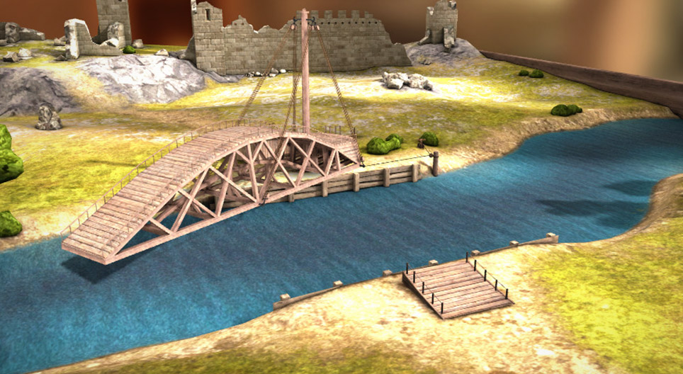 اختراعات ليوناردو دافنشي - الجسر الدوار، 1489-1487