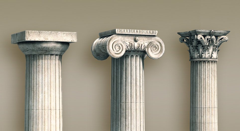 أنماط الأعمدة اليونانية القديمة