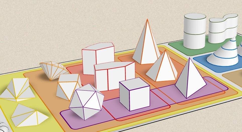 Raggruppamento dei solidi geometrici 2.