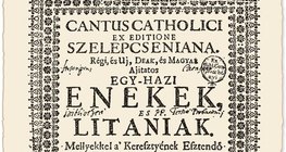 Cantus Catholici népénekeskönyv borítója 1703-ból