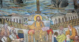 فسيفساء مسيحيه مبكرة (كنيسة سانتا بودنزيا، روما، القرن الرابع)