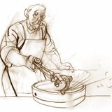 الطاقة الداخلية للماء تزداد بينما تنخفض للحديد، ولكن التغير بمقدار الطاقة متساوي