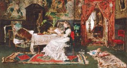 ميهالي مونكاتشي: داخل غرفة باريسية (1877)