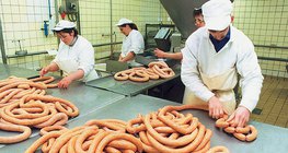 Húsfeldolgozás a gyulai húskombinátban