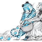 A tigris erőszakkal elveszi a nagyi almáskosarát