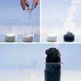 تفاعل حمض الكبريت المركز مع السكر