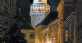 Soproni utcakép a Tűztoronnyal