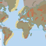 A különböző ásványi nyersanyagok előfordulása a Föld különböző szerkezeti egységeihez kötődik
