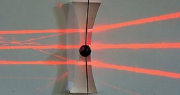 أشعة الضوء المار من خلال عدسة مقعرة