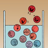 جزيئات البخار تغادر سطح السائل