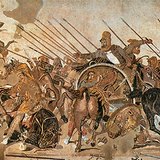 الإسكندر الأكبر على الفسيفساء (بومباي، القرن الثاني ق.م)