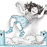 Ági ugrál az ágyon