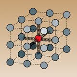 نموذج اهتزاز الجزيئات في المواد الصلبة