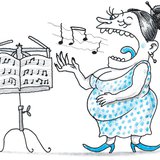 Hölgy kottából énekel