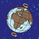 تدور الأرض حول محورها دورة كاملة خلال 24 ساعة