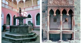 الأماكن السياحية الرئيسية لقلعة فيسيغراد هي نافورة الرخام الحمراء و نافورة الأسود