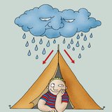 الخيمة أيضاً عازل عن الماء