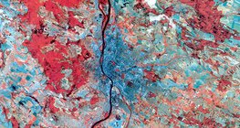 بودابست و نواحيها من القمر الصناعي