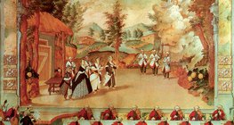 هايدن يقود سمفونية موسيقية من جانب الهاربسكورد في أسترهازا