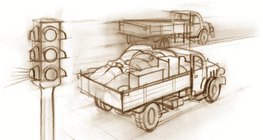 الشاحنة المحملة تتسارع أبطأ، لذلك فإن القصور الذاتي لديها أكبر