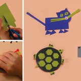 لصق صور الحيوانات من الأشكال النظامية