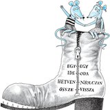 Szakadt, összefirkált bakancs