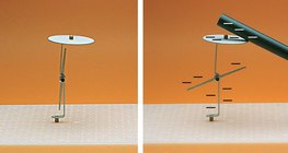 مؤشر المكشاف الكهربائي يتغير عندما يشحن كهربائياً