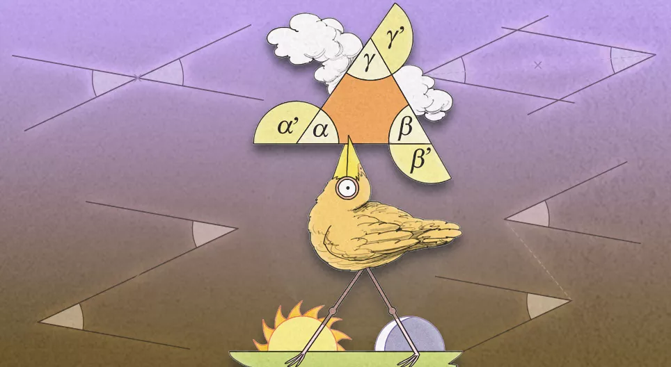 Pairs of angles, the sum of the interior angles of a triangle