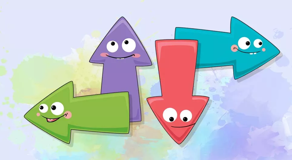 أين الطريق إلى أسفل، أعلى، يمين و يسار؟