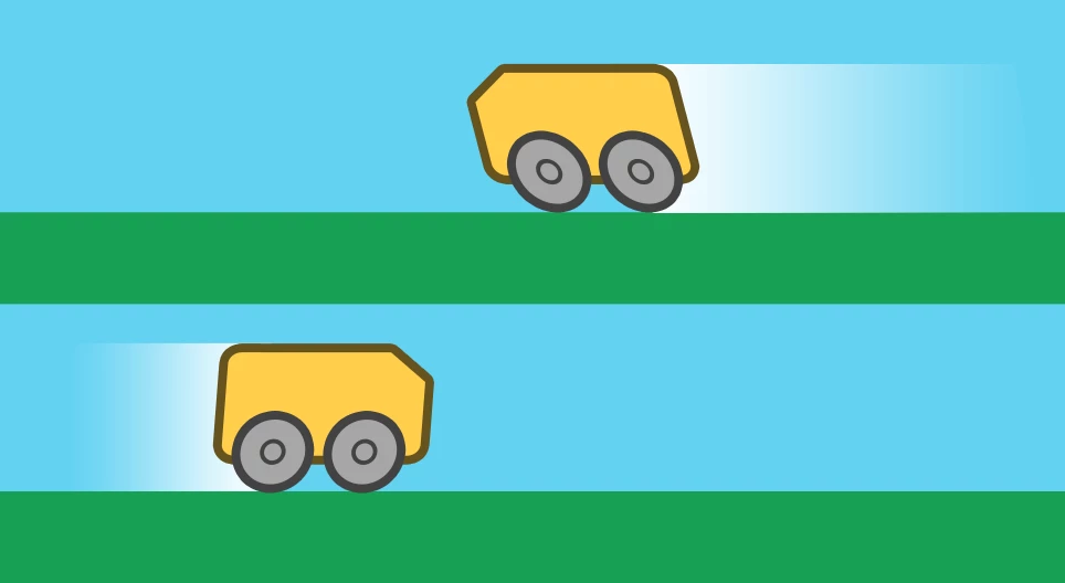 Two cars travelling toward each other