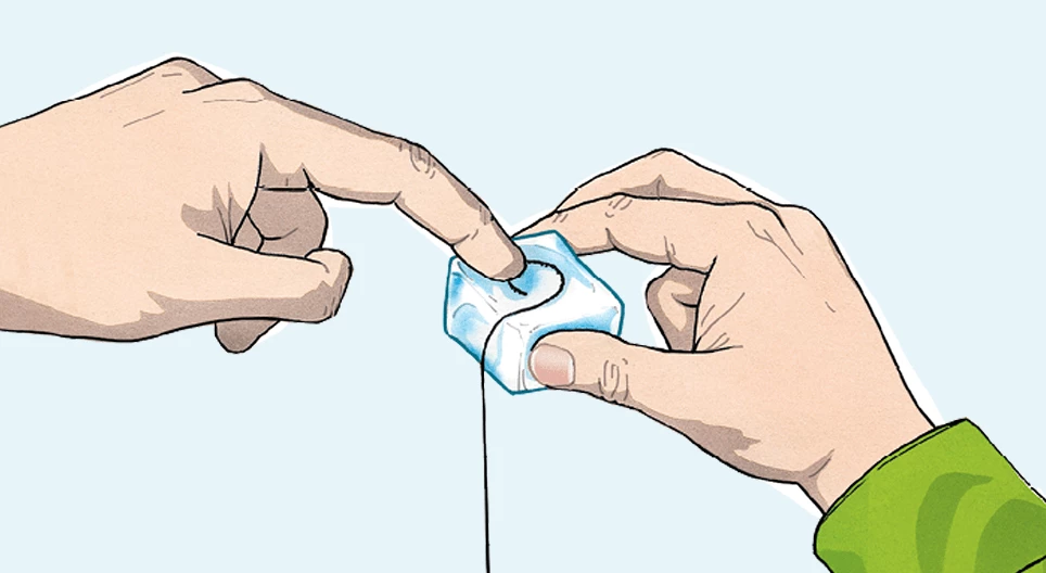 Lift the ice cube