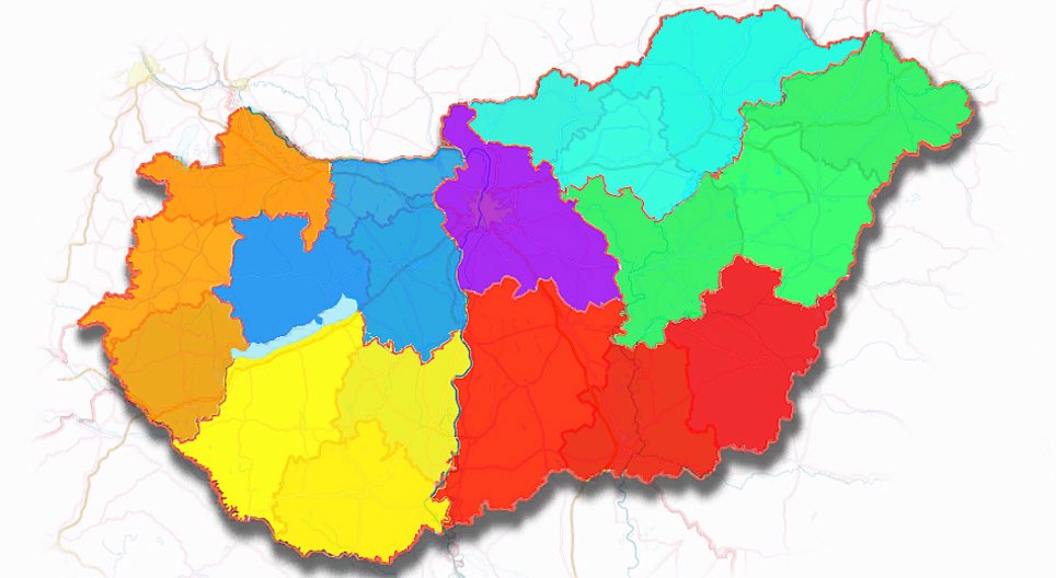 Harta administrativă a Ungariei