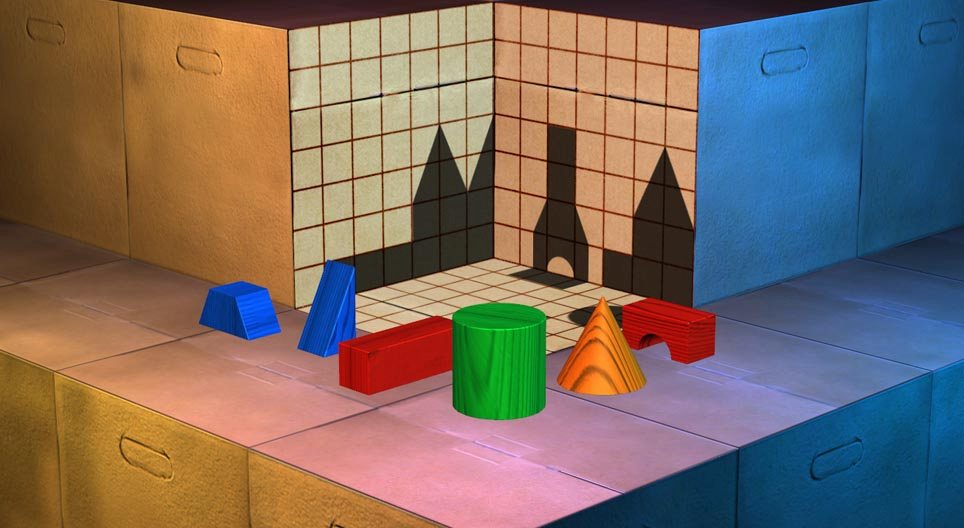 3D puzzle s senčenjem