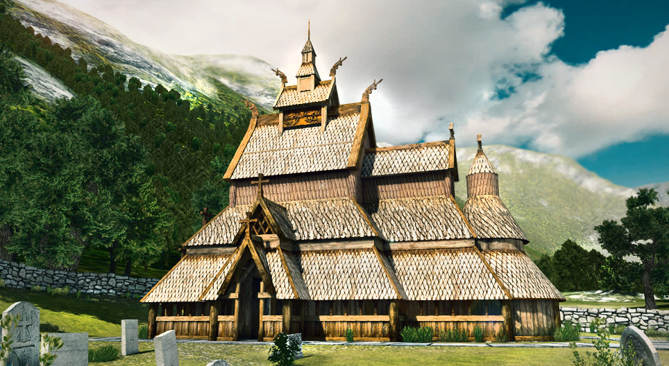 โบสถ์ขั้นบันไดของชาวไวกิ้ง (เมืองบอร์กุนด์ ศตวรรษที่ 13)