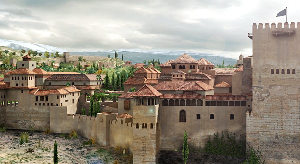 16. Yüzyılda El Hamra Sarayı (İspanya)