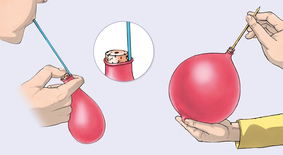 Xỏ lỗ một quả bóng bay